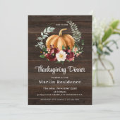 Rustikales Pumpkin Erntedank Dinner Einladung (Stehend Vorderseite)