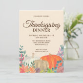 Rustikales Pumpkin Erntedank Dinner Einladung (Stehend Vorderseite)