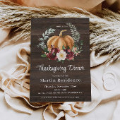 Rustikales Pumpkin Erntedank Dinner Einladung