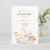 Rustikales Pumpkin Erntedank Dinner Einladung (Stehend Vorderseite)