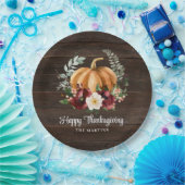 Rustikales Pumpkin Erntedank Dinner Pappteller (Party)