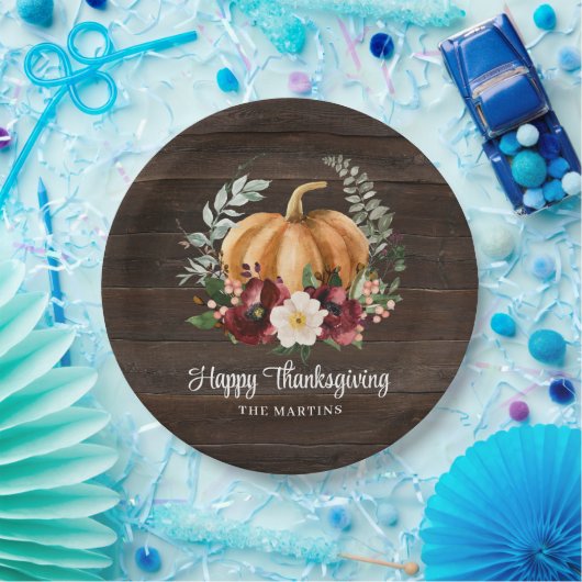 Rustikales Pumpkin Erntedank Dinner Pappteller (Party)