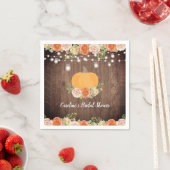 Rustikales Pumpkin Fall Floral Brautparty Serviette (Beispiel)