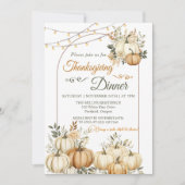 Rustikales Pumpkin Fall Floral Erntedank Dinner Einladung (Vorderseite)
