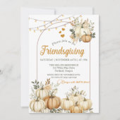 Rustikales Pumpkin Fall Floral Friendsgiving Einladung (Vorderseite)