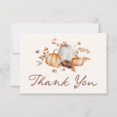 Rustikales Pumpkin Floral Brautparty Dankeskarte (Vorderseite)