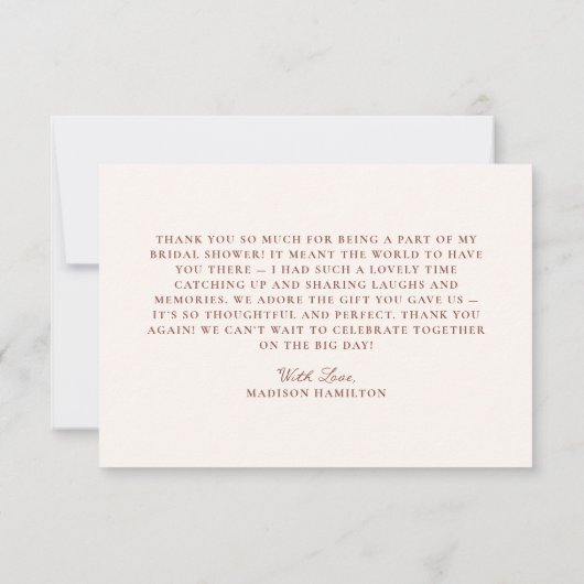 Rustikales Pumpkin Floral Brautparty Dankeskarte (Rückseite)