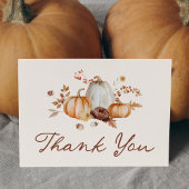 Rustikales Pumpkin Floral Brautparty Dankeskarte