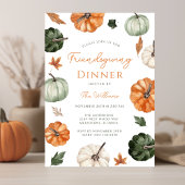 Rustikales Pumpkin Friendsgiving Dinner Einladung