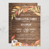 Rustikales Pumpkin Golden Folies Erntedank Dinner Einladung (Vorne/Hinten)