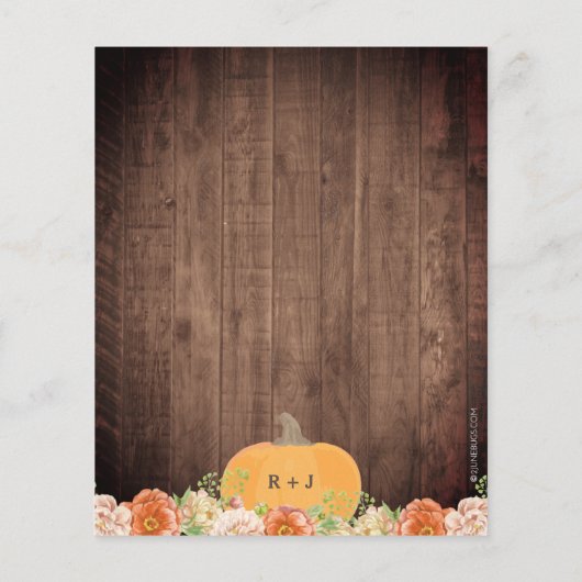 Rustikales Pumpkin & Lights Fall Brautparty laden  (Rückseite)