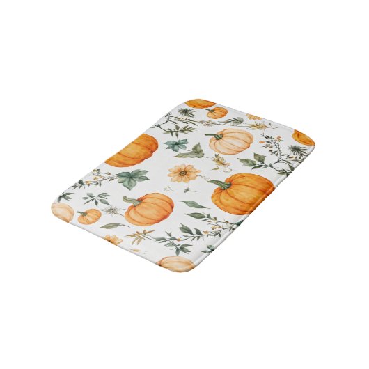 Rustikales Pumpkin-Muster Badematte (Schrägansicht)