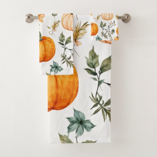 Rustikales Pumpkin-Muster Badhandtuch Set (Insitu)