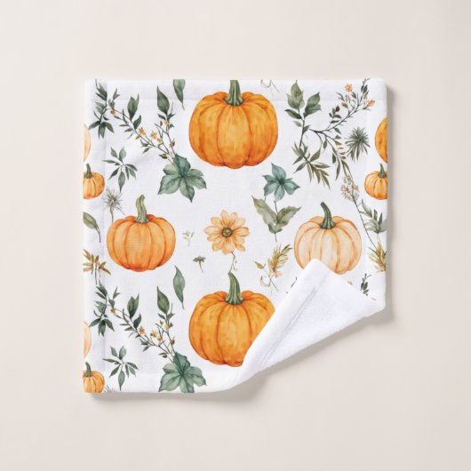 Rustikales Pumpkin-Muster Badhandtuch Set (Waschlappen)