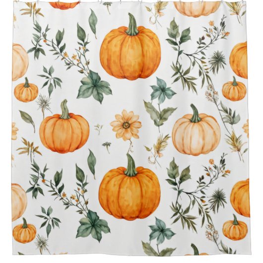 Rustikales Pumpkin-Muster Duschvorhang (Vorderseite)