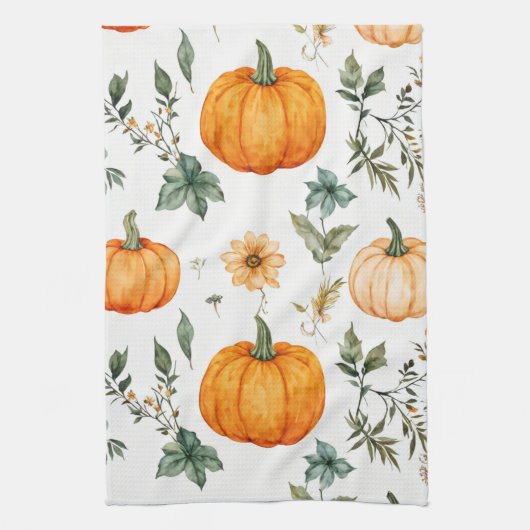 Rustikales Pumpkin-Muster Geschirrtuch (Vertikal)