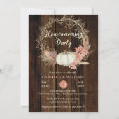 Rustikales Pumpkin Pampas Wreath Housewarming Part Einladung (Vorderseite)