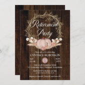 Rustikales Pumpkin Pampas Wreath Retirement Party Einladung (Vorne/Hinten)