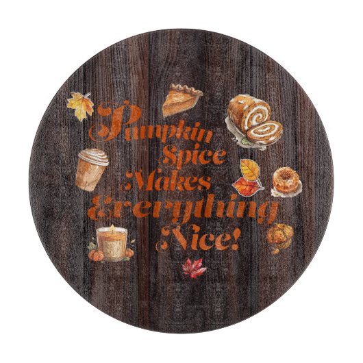 Rustikales "Pumpkin Spice" macht alles schön Schneidebrett (Vorderseite)