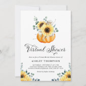 Rustikales Pumpkin und Sonnenblumen virtuelles Bra Einladung (Vorderseite)