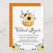 Rustikales Pumpkin und Sonnenblumen virtuelles Bra Einladung (Vorne/Hinten)
