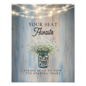 Rustikales QR Code Hochzeitszeichen Fotodruck (Vorne)