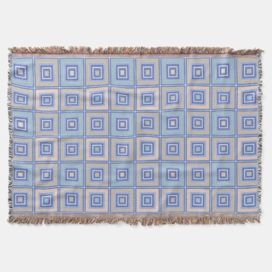 Rustikales Quadrat-Muster im Patchwork-Stil Decke (Vorderseite)