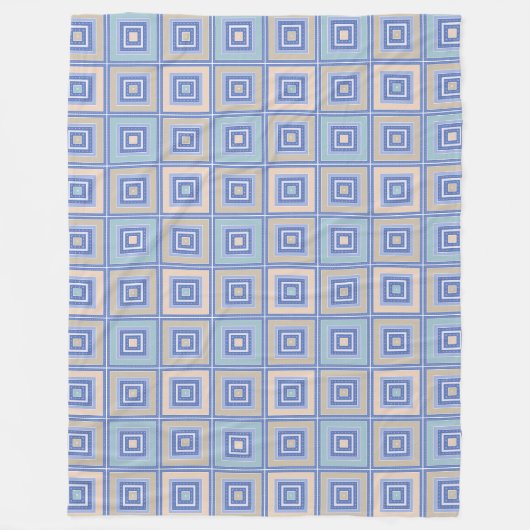 Rustikales Quadrat-Muster im Patchwork-Stil Fleecedecke (Vorderseite)