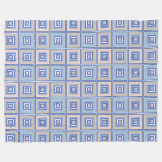 Rustikales Quadrat-Muster im Patchwork-Stil Fleecedecke (Vorderseite (Horizontal))