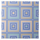 Rustikales Quadrat-Muster im Patchwork-Stil Fliese (Vorderseite)