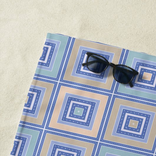 Rustikales Quadrat-Muster im Patchwork-Stil Strandtuch (Beispiel)