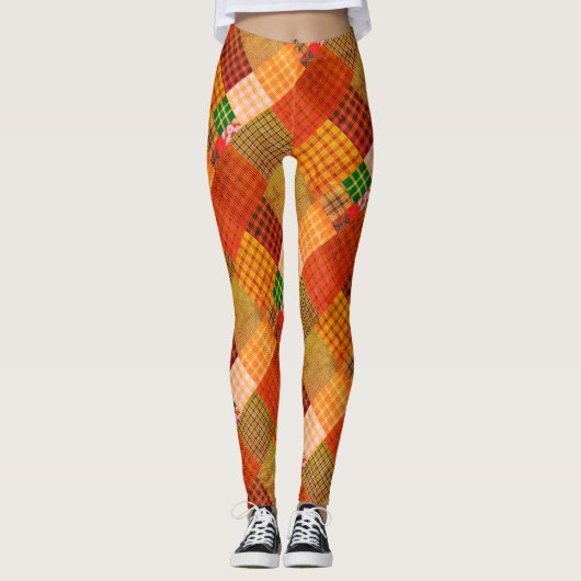 Rustikales Quilt-Patchwork Leggings (Vorderseite)