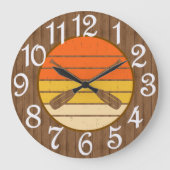 Rustikales Rafting Große Wanduhr (Vorderseite)