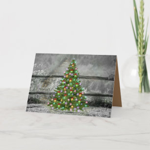 Rustikales Ranch-Weihnachten Feiertagskarte