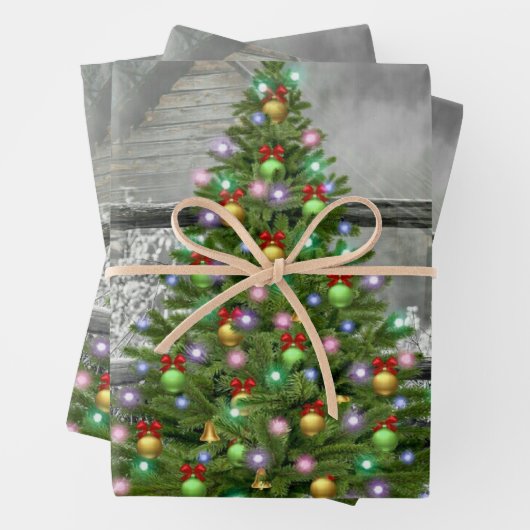 Rustikales Ranch Weihnachten Geschenkpapier Set (Beispiel)