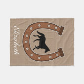 Rustikales Ranch-Western-Hufeisen und schwarzes Fleecedecke (Vorderseite (Horizontal))