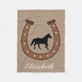 Rustikales Ranch-Western-Hufeisen und schwarzes Fleecedecke (Vorderseite)