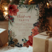 Rustikales Red Amaryllis Weihnachtsfest Party Einladung