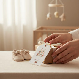 Rustikales Red Apple Baby Dusche Aquarell Design Geschenkanhänger