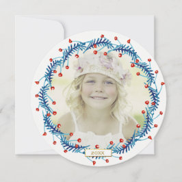 Rustikales Red Berry Christmas Wreath Holiday Foto Feiertagskarte