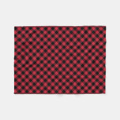 Rustikales Red Black Buffalo Kariert Lumberjack Mu Fleecedecke (Vorderseite (Horizontal))