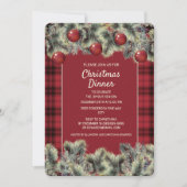 Rustikales Red Black Buffalo Kariertes Weihnachtse Einladung (Vorderseite)