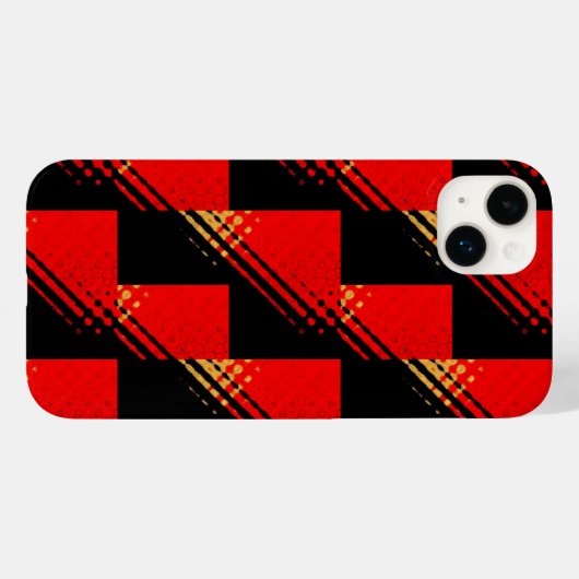 Rustikales Red Black Gold Muster Case-Mate iPhone Hülle (Rückseite (Horizontal))