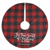 Rustikales Red Buffalo Kariertes Bauernhaus Polyester Weihnachtsbaumdecke (Vorderseite)