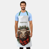 Rustikales Red Buffalo Kariertes Bauernhaus Schürze (Getragen)