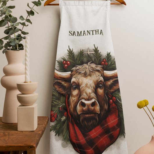 Rustikales Red Buffalo Kariertes Bauernhaus Schürze