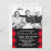 Rustikales Red Buffalo Kariertes Foto Weihnachtses Einladung (Vorderseite)