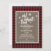 Rustikales Red Buffalo Kariertes Weihnachtsfest Pa Einladung (Vorderseite)