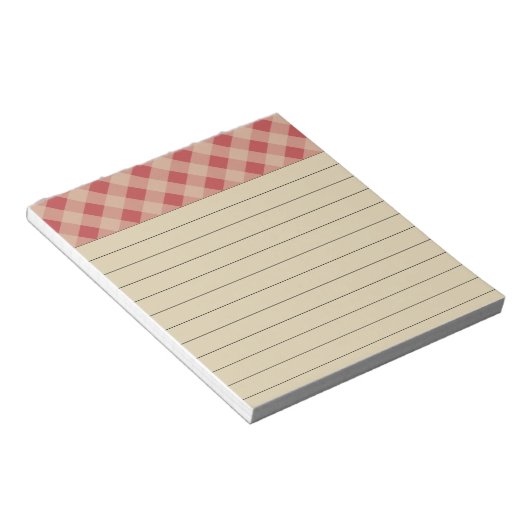 Rustikales Red Checked Editor Notizblock (angewinkelt)