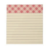 Rustikales Red Checked Editor Notizblock (Vorderseite)
